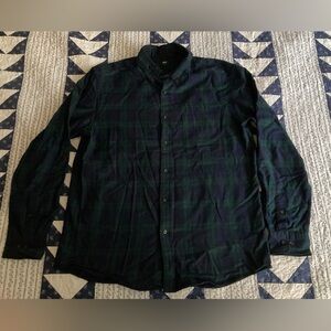 Uniqlo green tartan flannel size large